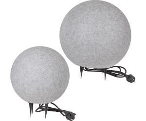 Lampe boule Lampe boule de jardin Pierre aspect granit Lot de 2 30-40cm