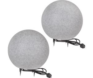 Lampe boule Lampe boule Lampe de jardin Lampe extérieure Aspect granit Lot de 2 40-40cm