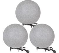 Lampe boule Lampe boule Lampe extérieure Lampe de jardin Aspect granit Set de 3 40-40-40cm