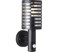 Lampe BRILLIANT, Venlo applique extérieure verticale détecteur de mouvement noir mat, inox/plastique, 1x A60, E27, 40W,ampoules normales (non incluses)