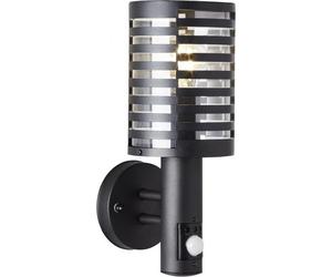 Lampe BRILLIANT, Venlo applique extérieure verticale détecteur de mouvement noir mat, inox/plastique, 1x A60, E27, 40W,ampoules normales (non incluses)
