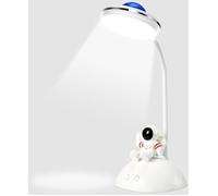 Lampe bureau enfant astronaute LED avec support téléphone et projection, luminosité variable, rechargeable, protection yeux