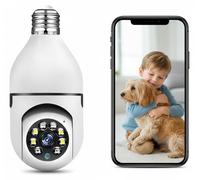 Lampe caméra WLAN E27, angle de vue 360°, résolution HD 1080p, pour intérieur et extérieur