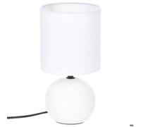 Lampe céramique ""Timéo"" blanc strié H25cm - Atmosphera Créateur d'intérieur
