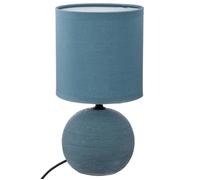 Atmosphera - Lampe Timeo bleue striée - céramique H25 cm