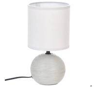 Lampe céramique ""Timéo"" gris souris strié H25cm - Atmosphera Créateur d'intérieur