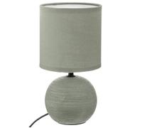 Atmosphera Lampe boule Timéo en grès vert kaki H25 cm