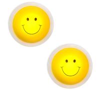 Lampe chambre enfant, applique murale, applique murale, lampe chambre enfant, lampe enfant, lumière du jour smiley, interrupteur à pression, jaune clair, 1x LED 6500K, DxD 10x4cm