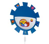 Lampe chambre enfant, lampe salle de jeux, applique murale, applique murale, lampe enfant, télécommande dimmable mémoire autocollant acier verre blanc bleu, 1x LED RGB 3.5W 200Lm 3000K, DxH 35x8cm