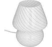 Atmosphera - Lampe à poser Champignon Cara - Verre strié blanc, H 18,5 cm, style rétro