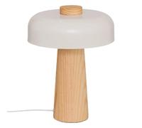 Lampe champignon en bois et acier POLA - Beige