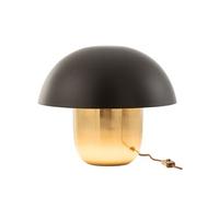 Lampe champignon en métal noir et or