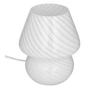 Lampe champignon en verre - Hauteur 18 cm - Blanc