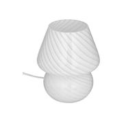 - Lampe champignon en verre - Hauteur 18 cm - Blanc - CARA