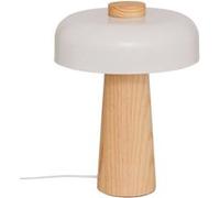 Atmosphera Lampe champignon Pola bois et métal blanc H36 cm