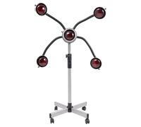 Lampe chauffante infrarouge, lampe chauffante de salon, chauffage de | Avec 5 ampoules infrarouges, 750 W, 40-80 °C, hauteur réglable, sur 4 roulettes
