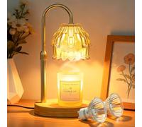 Lampe Chauffe Bougie, Chauffe Bougie avec Minuterie et Variateur, Hauteur Réglable, Lampe Parfumée avec 2 ampoules pour Femme, Maman, Cadeau pour Décoration d'intérieur Vintage