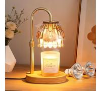 Lampe Chauffe Bougie, Chauffe Bougie avec Minuterie et Variateur, Hauteur Réglable, Lampe Parfumée avec 2 ampoules pour Femme, Maman, Cadeau pour Décoration d'intérieur Vintage