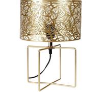 Ostaria 33016 Lampe en Métal Ajouré Dorée 'Calathéa' - Luminaire d'ambiance Douille à vis : E27 + abat jour ajouré métal doré - Dim : D25xH35cm
