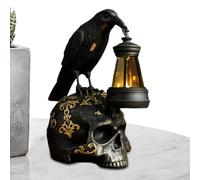 Lampe Corbeau Halloween Résistant Aux Intempéries Solaire Effrayant | Lanterne Corbeau Squelette Décoration Extérieure Pour Maison Jardin Cour Porche Balcon Bureau Étagère Fête De