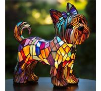 Lampe Corgi, Lampe Teckel, Lampe de Table Bouledogue Français USB, Lampe de Table LED en Verre Dépoli pour Chambre, Salon, Animaux, Amateurs d'Animaux, Décoration de Bureau (Terrier du Yorkshire, 19,8
