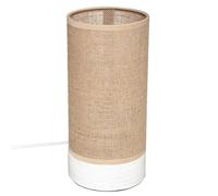 Lampe cylindre ""Elva"" lin beige H27cm - Atmosphera Créateur d'intérieur