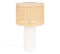 Lampe cylindre en céramique - H. 47 cm - Blanc