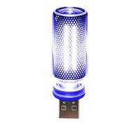 Lampe d ' appoint enfichable, Blue | Veilleuse en verre USB pour voiture de bureau de chevet, décor compact à intensité variable, petit espace