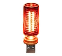 Lampe d ' appoint enfichable, Red | Veilleuse en verre USB pour voiture de bureau de chevet, décor compact à intensité variable, petit espace