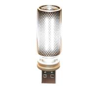 Lampe d ' appoint enfichable, White | Veilleuse en verre USB pour voiture de bureau de chevet, décor compact à intensité variable, petit espace
