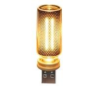 Lampe d ' appoint enfichable, Yellow | Veilleuse en verre USB pour voiture de bureau de chevet, décor compact à intensité variable, petit espace