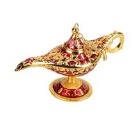 Lampe d'aladin Lampe Genie Light Lumière Aladdin Magie Lampe Genie Light en Métal Sculpté Creux Lampe Legend Souhaitant un Pot de Lampe Halloween Party Décor pour Décoration de Table et Cadeau(#1)