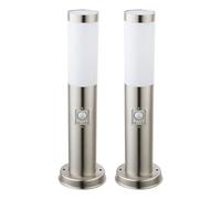 Lampe d'allée LED Lampe d'extérieur avec détecteur de mouvement Lampadaire à intensité variable avec télécommande Lampe de jardin, changement de couleur RGB, 8,5W 806lm blanc chaud, DxH 12,7x45 cm, 2e