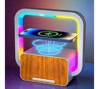 Lampe d'ambiance chargeur sans fil 15W, veilleuse avec haut-parleur Bluetooth