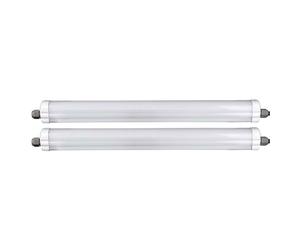Lampe de baignoire LED, lampe de pièce humide, lampe de garage, lampe d'entrée, plafonnier, plastique blanc, résistant aux jets, 18W 2160lm 4000K blanc neutre, L 60 cm, lot de 2