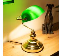 Lampe de banquier LED Vintage en laiton pour bureau, 36 cm, 6,5 W