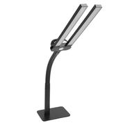 Lampe de bureau d'architecte avec socle, lampe de bureau LED 12 W avec horloge, barre lumineuse d'une longueur de 90 cm à intensité variable, avec télécommande et bras articulé, pour bureau ou planche
