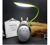 Lampe de bureau de chargement USB Cartoon Totoro,lampe de poser, veilleuse créative à double usage (ventre blanc Chinchilla)