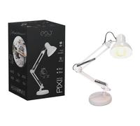 EDO Lampe de Bureau Enfant - Lampe Pince - Lampe de Chevet Blanc avec Bras Pivotant Réglable pour le Bureau et Salon de Manucure - Lampe de Lecture Rétro PIXI avec Douille E27 Sans Ampoule