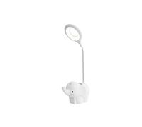 Lampe de Bureau éléphant Enfants Frusde 16LED Dimmable avec Porte Stylo et Support - Blanc