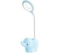 Lampe de Bureau éléphant Enfants Frusde 16LED Dimmable avec Porte Stylo et Support - Bleu