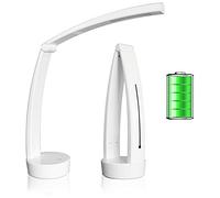 Lampe de Bureau et de Chevet à Led avec Stepless Variateur Tactile - Idéal pour Enfant Chevet - Portable et Rechargeable - Pliable à 180° - Autonomie de 8 Heures - 3 Types de Lumière