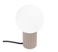 Lampe de bureau HALO taupe, globe verre blanc G9 Sollux