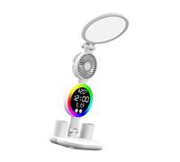 Lampe De Bureau LED Avec Ventilateur Et Affichage De L ' Horloge, Lampe