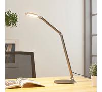 Lampe de bureau LED Mion Lucande, dimmable, gris, Bureau, Aluminium, Moderne, Lampe a poser