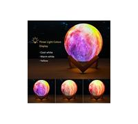 Lampe de bureau lune 3d 3 couleurs ciel étoilé veilleuse table rechargeable usb - violet Violet G