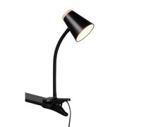 Lampe de bureau noire à pince LED 4,5W avec bras flexible, 500 lm, 3000K