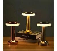 Lampe de bureau portable dorée à LED, avec 3 modes de température de couleur et design de commande tactile supérieure, veilleuse, prise USB ou recharge USB. Lampe de bureau en métal facile, convient p