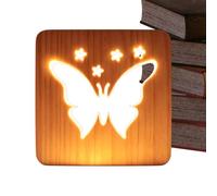 Lampe de bureau pour chambre à coucher, éclairage de table en bois - Lampe de chevet LED, pour chambre à coucher, salon, maison, crèche, table de chevet, étagère pour , garçons et filles