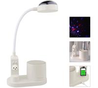 Lampe de bureau pour enfants avec porte-stylo Lampe de chevet à changement de couleur Lampe de lecture LED rechargeable (Blanc)